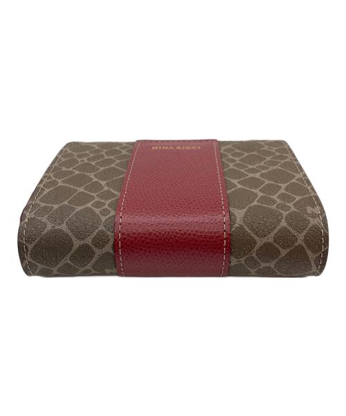 NINA RICCI（ニナリッチ）NINA RICCI (ニナリッチ) 2つ折り財布 ブラウン×レッドの古着・服飾アイテム