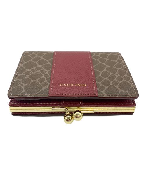 NINA RICCI（ニナリッチ）NINA RICCI (ニナリッチ) 2つ折り財布 ブラウン×レッドの古着・服飾アイテム