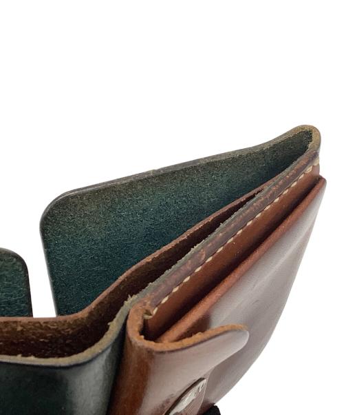 MOTO（モト）MOTO (モト) 2つ折り財布 ブラウン×グリーンの古着・服飾アイテム