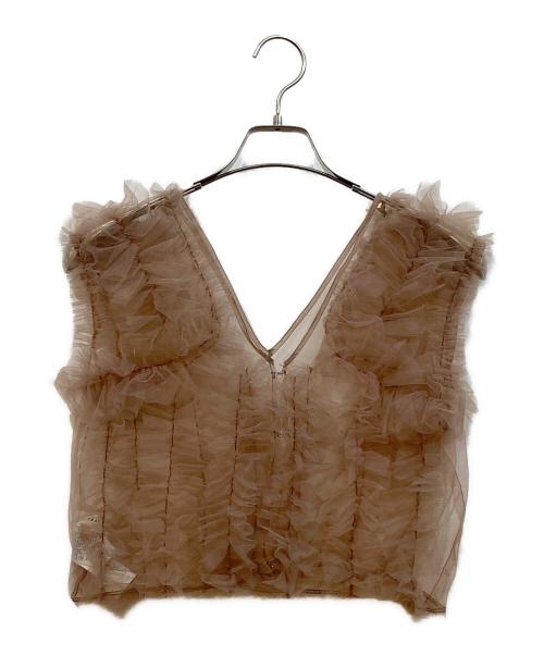 FRAY ID（フレイ アイディー）FRAY ID (フレイ アイディー) チュールブラウスセットベアコンビネゾン サロペット ピンクの古着・服飾アイテム