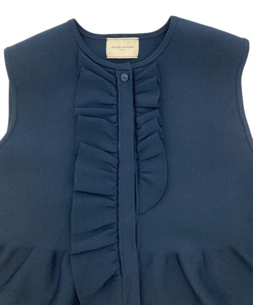 UNITED ARROWS（ユナイテッドアローズ）UNITED ARROWS (ユナイテッドアローズ) イレギュラーフリルベスト ネイビー サイズ:表記なしの古着・服飾アイテム