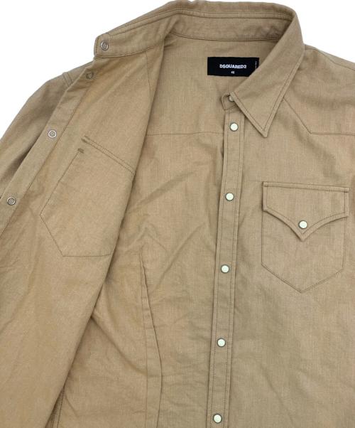 DSQUARED2（ディースクエアード）DSQUARED2 (ディースクエアード) 長袖シャツ ベージュ サイズ:46の古着・服飾アイテム