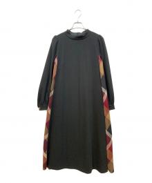 BLUE LABEL CRESTBRIDGE（ブルーレーベルクレストブリッジ）の古着「長袖ワンピース」｜ブラック