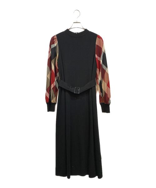 BLUE LABEL CRESTBRIDGE（ブルーレーベルクレストブリッジ）BLUE LABEL CRESTBRIDGE (ブルーレーベルクレストブリッジ) 長袖ワンピース ブラック サイズ:38の古着・服飾アイテム