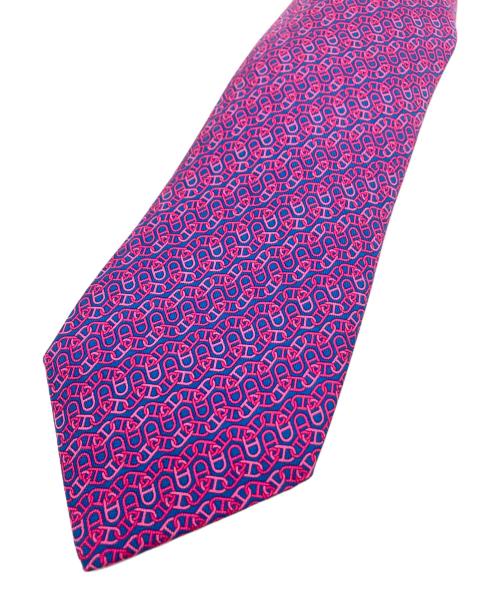 HERMES（エルメス）HERMES (エルメス) シルクネクタイ ネイビー×パープル サイズ:記載無の古着・服飾アイテム