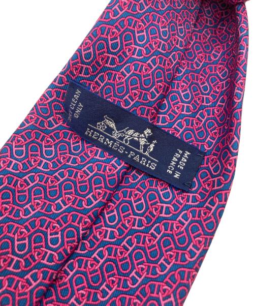 HERMES（エルメス）HERMES (エルメス) シルクネクタイ ネイビー×パープル サイズ:記載無の古着・服飾アイテム