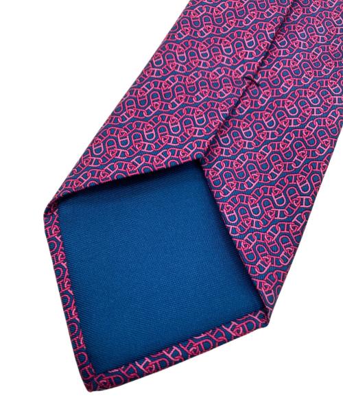 HERMES（エルメス）HERMES (エルメス) シルクネクタイ ネイビー×パープル サイズ:記載無の古着・服飾アイテム