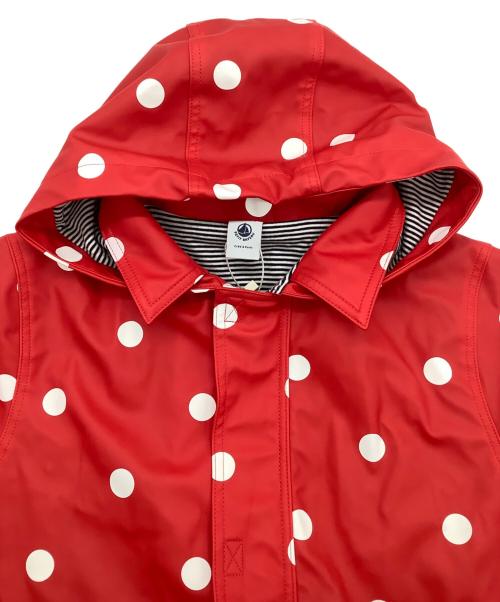 PETIT BATEAU（プチバトー）PETIT BATEAU (プチバトー) ドットプリントヨットパーカー レッド サイズ:128cm 未使用品の古着・服飾アイテム
