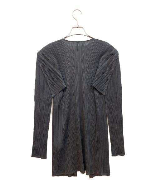PLEATS PLEASE（プリーツプリーズ）PLEATS PLEASE (プリーツプリーズ) プリーツカーディガン ブラック サイズ:3の古着・服飾アイテム