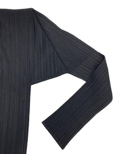 PLEATS PLEASE（プリーツプリーズ）PLEATS PLEASE (プリーツプリーズ) プリーツカーディガン ブラック サイズ:3の古着・服飾アイテム