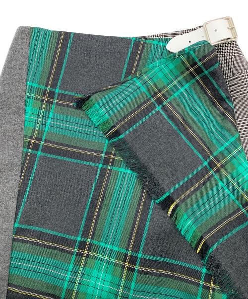 O'NEIL OF DUBLIN（オニールオブダブリン）O'NEIL OF DUBLIN (オニールオブダブリン) ラップスカート グリーン×グレー サイズ:US8の古着・服飾アイテム