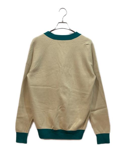 CABAN（キャバン）CABAN (キャバン) 厚手カーディガン グリーン×ベージュ サイズ:Mの古着・服飾アイテム