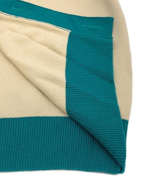 CABAN（キャバン）CABAN (キャバン) 厚手カーディガン グリーン×ベージュ サイズ:Mの古着・服飾アイテム