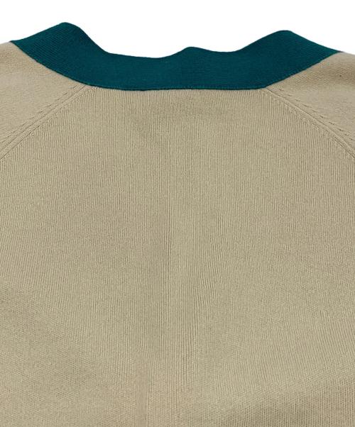 CABAN（キャバン）CABAN (キャバン) 厚手カーディガン グリーン×ベージュ サイズ:Mの古着・服飾アイテム