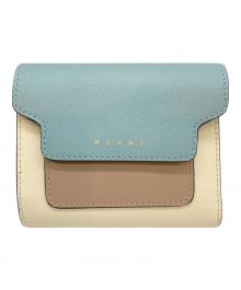 MARNI（マルニ）の古着「3つ折り財布」｜ブルー×ベージュ
