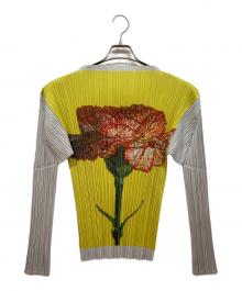 PLEATS PLEASE（プリーツプリーズ）の古着「プリーツカットソー」｜グレー×イエロー