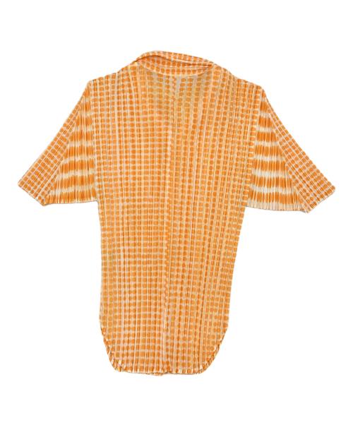 PLEATS PLEASE（プリーツプリーズ）PLEATS PLEASE (プリーツプリーズ) プリーツシャツ イエロー×オレンジ サイズ:4の古着・服飾アイテム