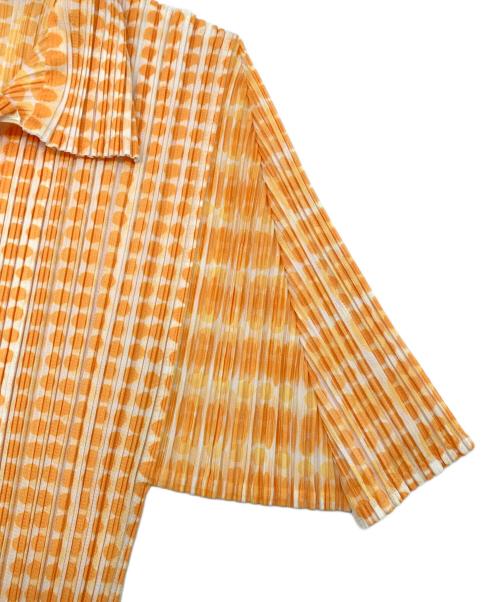 PLEATS PLEASE（プリーツプリーズ）PLEATS PLEASE (プリーツプリーズ) プリーツシャツ イエロー×オレンジ サイズ:4の古着・服飾アイテム