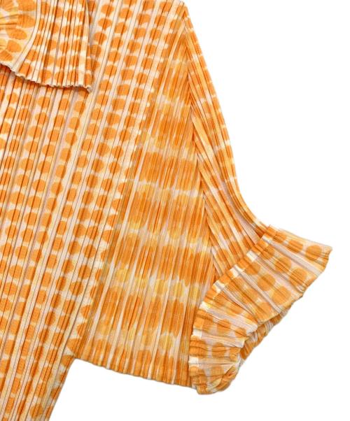 PLEATS PLEASE（プリーツプリーズ）PLEATS PLEASE (プリーツプリーズ) プリーツシャツ イエロー×オレンジ サイズ:4の古着・服飾アイテム