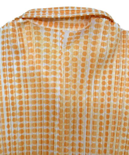 PLEATS PLEASE（プリーツプリーズ）PLEATS PLEASE (プリーツプリーズ) プリーツシャツ イエロー×オレンジ サイズ:4の古着・服飾アイテム