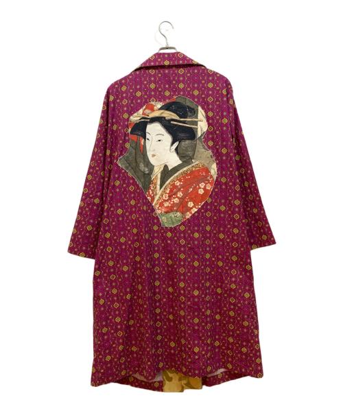 madam chica co（マダム チカコ）madam chica co (マダム チカコ) キモノコート パープル×マスタード サイズ:表記なしの古着・服飾アイテム