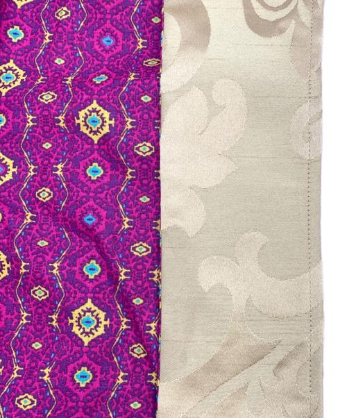 madam chica co（マダム チカコ）madam chica co (マダム チカコ) キモノコート パープル×マスタード サイズ:表記なしの古着・服飾アイテム