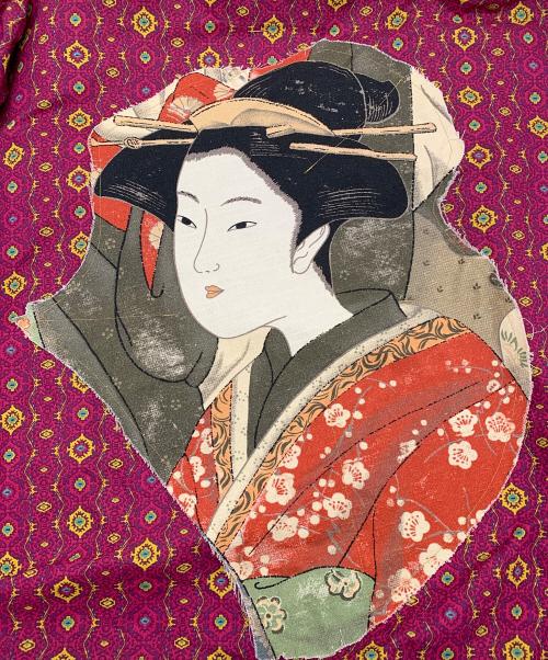 madam chica co（マダム チカコ）madam chica co (マダム チカコ) キモノコート パープル×マスタード サイズ:表記なしの古着・服飾アイテム