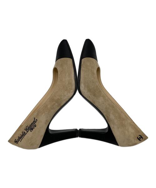 CHANEL（シャネル）CHANEL (シャネル) ヒールパンプス ベージュ×ブラック サイズ:36Cの古着・服飾アイテム