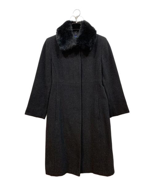 BURBERRY BLUE LABEL（バーバリーロンドンブルーレーベル）BURBERRY BLUE LABEL (バーバリーロンドンブルーレーベル) ウールコート ブラック サイズ:38の古着・服飾アイテム