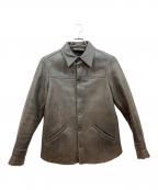 PRADAプラダ）の古着「裏ボアムレザージャケット」｜ブラウン