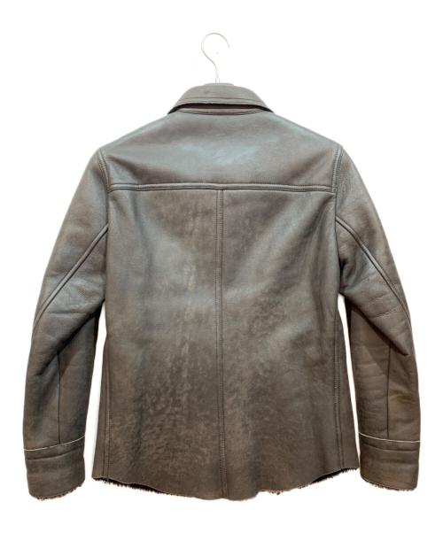 PRADA（プラダ）PRADA (プラダ) 裏ボアムレザージャケット ブラウン サイズ:48の古着・服飾アイテム