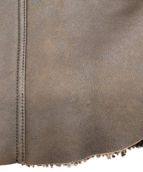 PRADA（プラダ）PRADA (プラダ) 裏ボアムレザージャケット ブラウン サイズ:48の古着・服飾アイテム