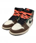 NIKEナイキ）の古着「ハイカットスニーカー」｜ホワイト×ブラウン