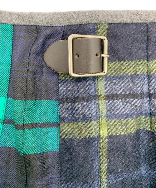 O’NEIL OF DUBLIN（オニールオブダブリン）O’NEIL OF DUBLIN (オニールオブダブリン) マキシ丈マルチコンビ キルトスカート ネイビー×グリーン サイズ:US6の古着・服飾アイテム