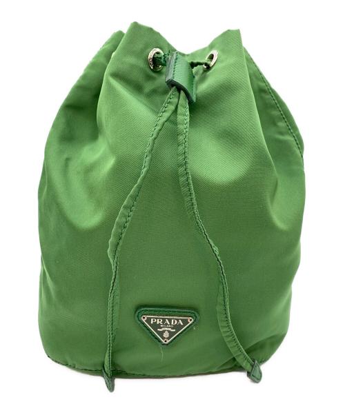 PRADA（プラダ）PRADA (プラダ) 巾着ポーチ グリーンの古着・服飾アイテム
