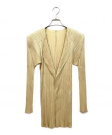 PLEATS PLEASE（プリーツプリーズ）の古着「薄手カーディガン」｜ベージュ