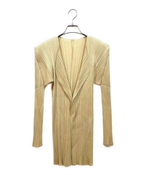 PLEATS PLEASE（プリーツプリーズ）PLEATS PLEASE (プリーツプリーズ) 薄手カーディガン ベージュ サイズ:3の古着・服飾アイテム