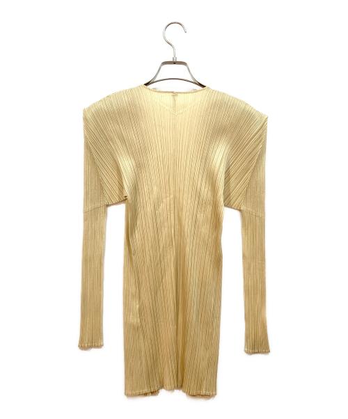 PLEATS PLEASE（プリーツプリーズ）PLEATS PLEASE (プリーツプリーズ) 薄手カーディガン ベージュ サイズ:3の古着・服飾アイテム
