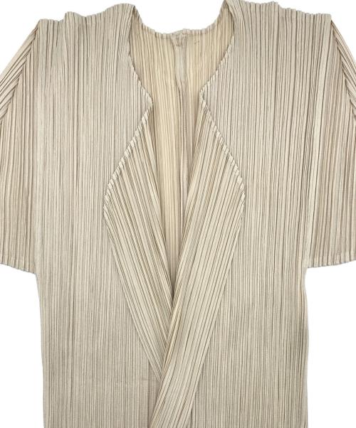 PLEATS PLEASE（プリーツプリーズ）PLEATS PLEASE (プリーツプリーズ) 薄手カーディガン ベージュ サイズ:3の古着・服飾アイテム