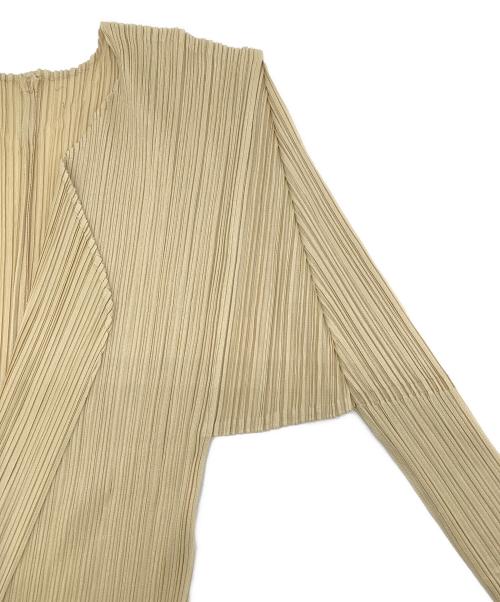 PLEATS PLEASE（プリーツプリーズ）PLEATS PLEASE (プリーツプリーズ) 薄手カーディガン ベージュ サイズ:3の古着・服飾アイテム