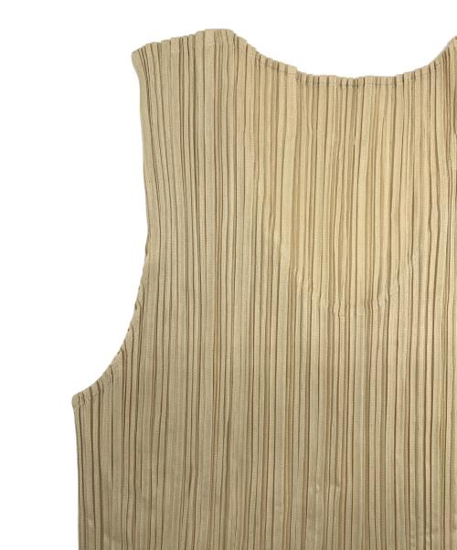 PLEATS PLEASE（プリーツプリーズ）PLEATS PLEASE (プリーツプリーズ) ノースリーブワンピース ベージュ サイズ:3の古着・服飾アイテム