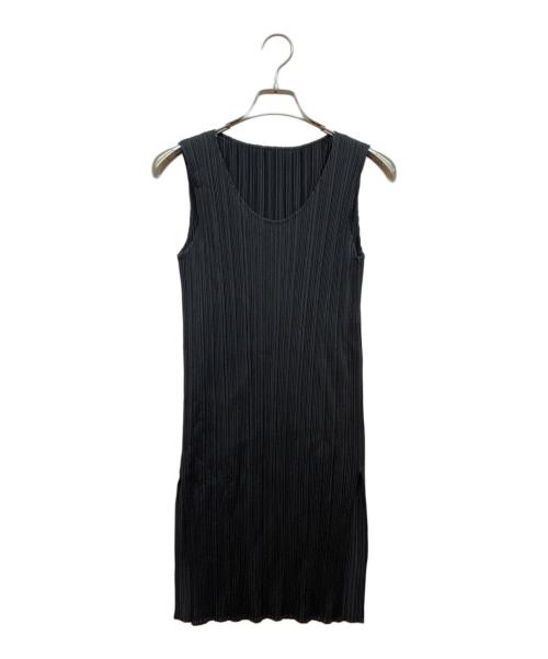 PLEATS PLEASE（プリーツプリーズ）PLEATS PLEASE (プリーツプリーズ) ノースリーブワンピース ブラック サイズ:3の古着・服飾アイテム