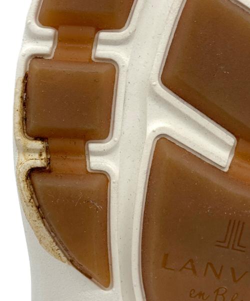 LANVIN en Bleu（ランバンオンブルー）LANVIN en Bleu (ランバンオンブルー) トラックソールメッシュスリッポンスニーカー ホワイト×ベージュ サイズ:23の古着・服飾アイテム