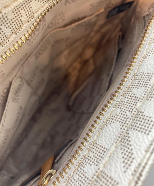 MICHAEL KORS（マイケル・コース）MICHAEL KORS (マイケル・コース) ショルダーバッグ アイボリー×ブラウンの古着・服飾アイテム