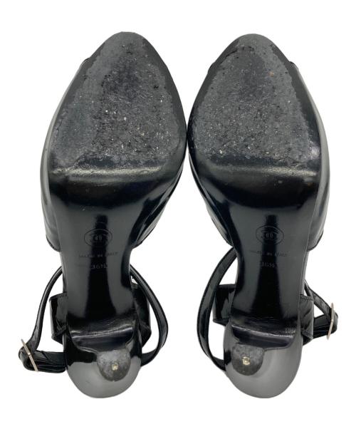 CHANEL（シャネル）CHANEL (シャネル) アンクルストラップサンダル ブラック サイズ:26 1/2の古着・服飾アイテム