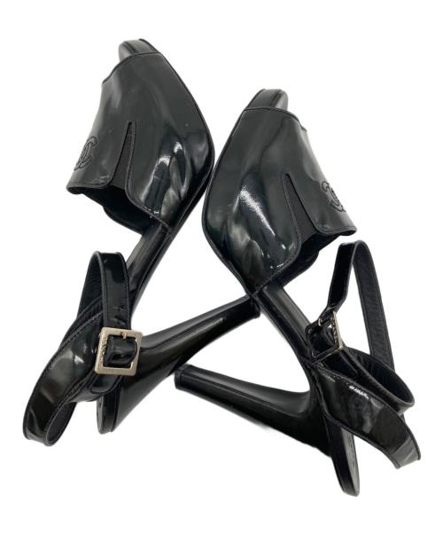 CHANEL（シャネル）CHANEL (シャネル) アンクルストラップサンダル ブラック サイズ:26 1/2の古着・服飾アイテム