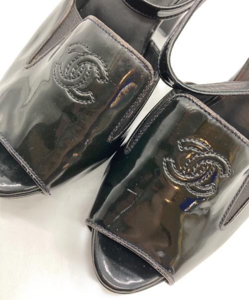 CHANEL（シャネル）CHANEL (シャネル) アンクルストラップサンダル ブラック サイズ:26 1/2の古着・服飾アイテム