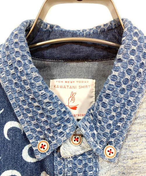 KAWATANI SHIR（カワタニシャツ）KAWATANI SHIR (カワタニシャツ) 長袖シャツ インディゴ×グレー サイズ:Ⅿの古着・服飾アイテム