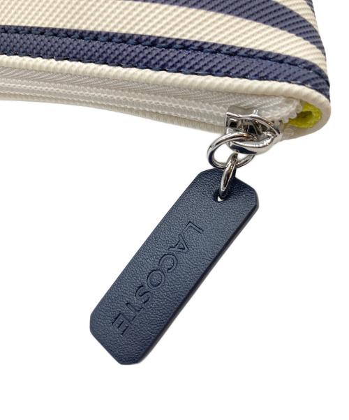 LACOSTE（ラコステ）LACOSTE (ラコステ) コンセプトストライプトートバッグ アイボリー×ネイビーの古着・服飾アイテム