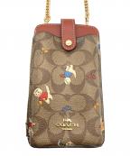 COACHコーチ）の古着「スマホショルダーバック」｜ブラウン